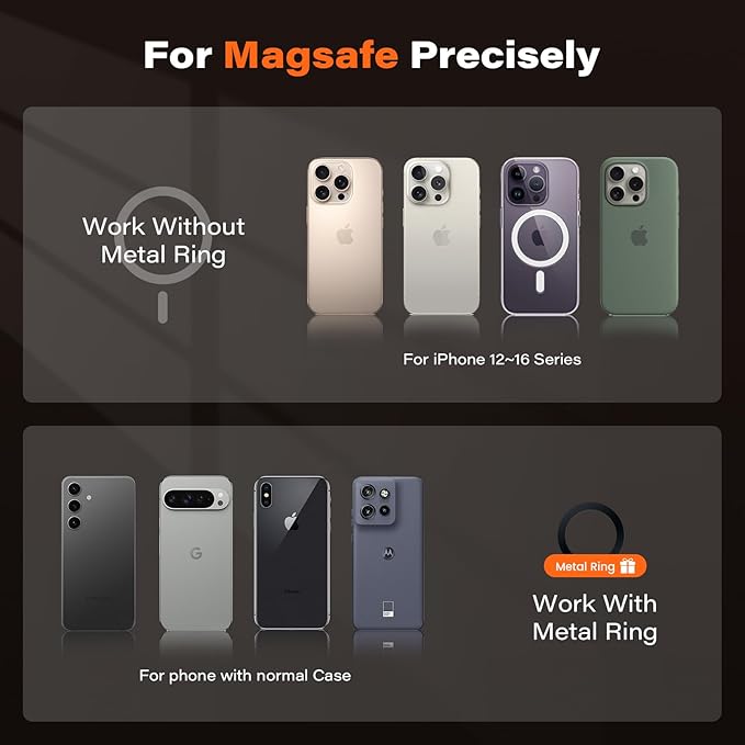 A2C All-Metal Gym Magnetic Phone Holder, High-End Workout Gift for Men Women [Strongest Dual Magnet] Attach to Iron Metal Portable Integrated Gym Phone Mount for iPhone 17 16 15 14 13 12 Series(Black)
