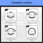 Leather Steering Wheel Cover, Auto Car Stretch Steering Wheel Protector, Universal 15 Inch Anti-Slip Breathable Odorless Stee