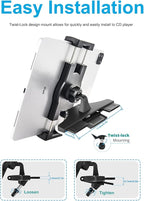 Car CD Slot Tablet Mount Holder for 4.7"-13" Phone & iPad Ultra Sturdy CD Player Car Tablet Holder Stand with 360° Rotation, Compatible with iPad Pro/Air/Mini, Galaxy Tabs, iPhone, Tablets