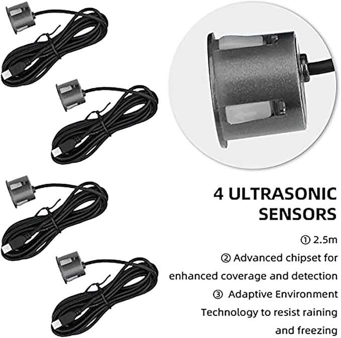 LCD Parking Sensor Kit - Displays Data on Original Screen, Easy Rear Installation, Compatible with All Camera Formats (AHD, C