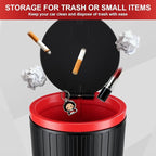 SINGARO 2PCS Car Trash Can with Lid, Leakproof Mini Garbage Bin for Car Cup Holder, Small Trash Can for Vehicle, Home & Office - Includes 60 Bags, Easy Clean (Black-Red)