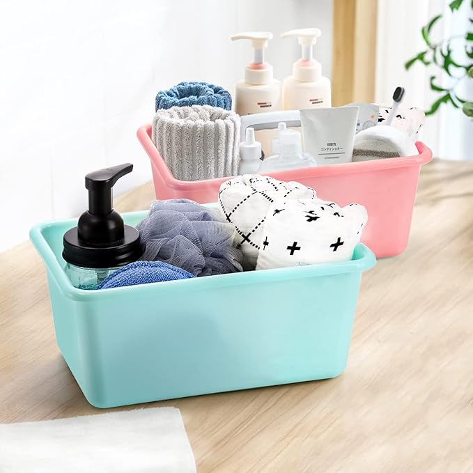 WUWEOT 16 Pack Cubby Bins Classroom Toys Bins, Plastic Books Storage Bins, Easy-to-Grip Stackable Crafts Organizer for Classr