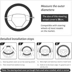 Car Steering Wheel Cover with Durable PU Leather, Universal 16 inch Fit for Car Truck SUV, Breathable Anti Slip Auto Steering Wheel Covers for Men and Women