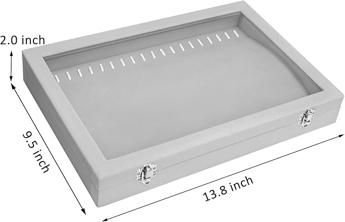 Vicoter Velvet Necklace Display Jewelry Tray 20 Hook Necklace Tray Necklace Pendant Jewelry Tray for Women and Girls