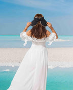 Sun Visor Hat for Women, Wide Brim Straw Summer UV Protection Hat, Foldable Roll-up Packable Beach Cap