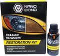 Nano Bond Ceramic Headlight Restoration Kit - No Power Tools Needed, Self-Leveling Headlight Clear Coat, 3 Easy Steps, Remove