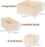 Drawer Organizer Clothes, 16 Pack Dresser Organizer Bins, Foldable Closet Organizers and Storage Fabric Dresser Bins, Shallow