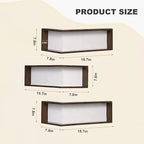 Corner Shelf Wall Mounted, Set of 3 Floating Shelves, 90° Coner Wooden Storage Rack for Ornaments Figurines Collectibles Disp