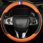 Cxtiy Steering Wheel Cover for BMW X1 X2 X3 X4 X5 X6 330i 530i 740i iX1 iX3 i4 i5 M3 M5 (Orange, Standardized(14.5'-15'))