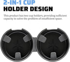 Car Double Cup Holder Expander, 2 in 1 Multifunctional Vehicle Cup Holder Adapter with Adjustable Base, Auto Drink Bottles Ex