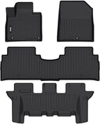 VIWIK Floor Mats Fit for Kia Sorento 7 Seat 2016-2020 S/L/LX/EX/SX/SX Limited, Anti Slip 3D Automotive Car Mats, Car Mats TPE Waterproof Floor Liners All-Weather Protection, 1st & 2nd & 3rd Row