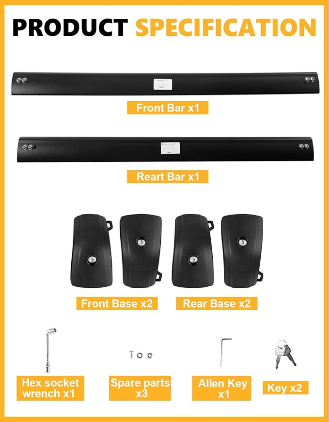 Tuyoung Roof Rack Cross Bars Compatible with Volkswagen VW Atlas Cross Sport 2020-2026, 220lbs Lockable Heavy Duty Anti-Theft Aluminum Rails Crossbars Cargo Carrier Bag