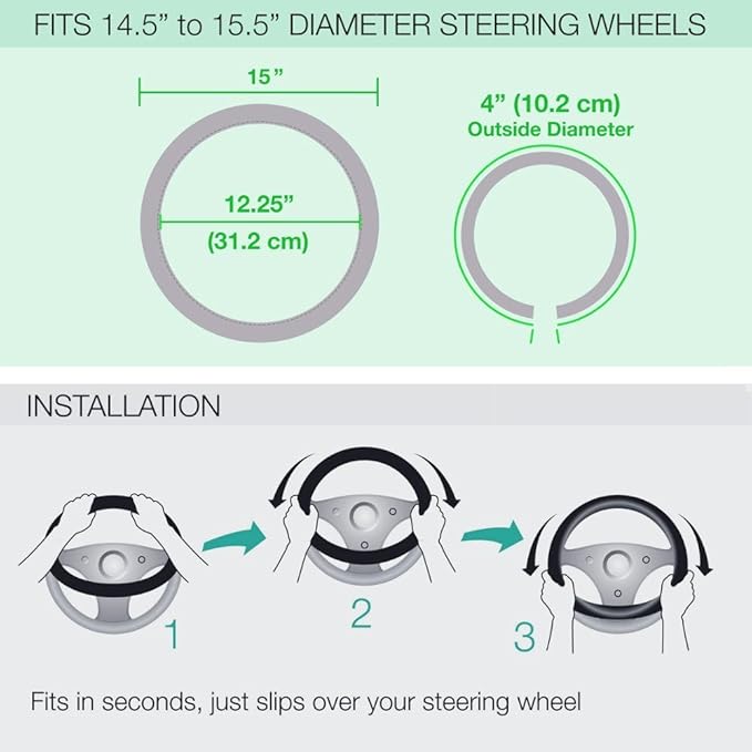 Plasticolor 006725R01 Ford Elite Premium Logo Steering Wheel Cover