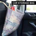 Car Trash Can, Cute Car Trash Bag, Hanging Car Organizer and Storage Bag, Trash Bin for Car Accessories, Vehicle, Travelling, Camping Watercolor Purple Flower