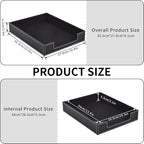 PU Leather Stackable Organizer Drawer,Leather Letter Tray