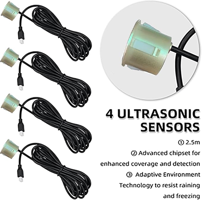 LCD Parking Sensor Kit - Displays Data on Original Screen, Easy Rear Installation, Compatible with CVBS Cameras (Not for AHD)