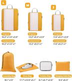 Gonex 8 Set Expandable Mesh Packing Cubes for Travel - Compression Packing Organizers with Toiletry, Laundry, Shoe & Cable Ba