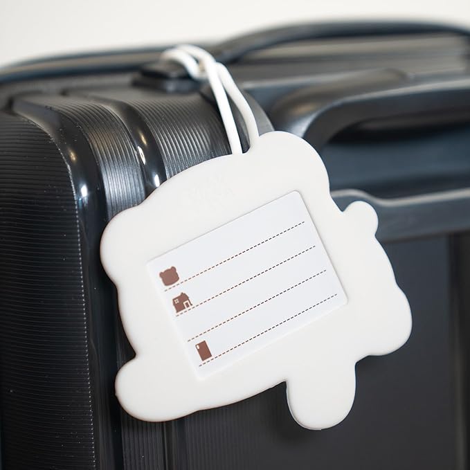 Milk Luggage Tag in White Authorized Milkmochabear Merchandise Cute Adorable Silicone with Name ID Card Suitcase Label Travel