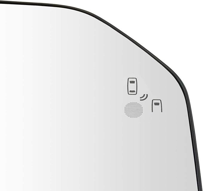 TRQ Passenger Side Mirror Glass Heated Compatible with 2015-2017 Ford F150 with Blind Spot Indicator