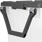 Sterilite 8-Pack Modular Stacker Box, Durable Clear Plastic Storage Bins with Latching Lids, 40 Quart - Stackable Organizing 