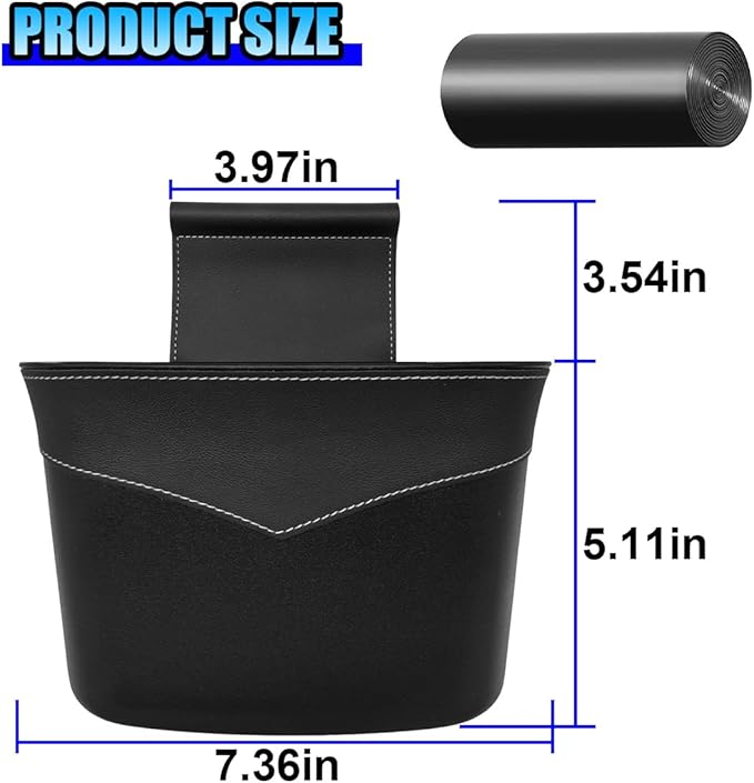 Mini Car Trash Can - Leak-Proof Hanging Car Garbage Can Auto Trash Bag Organizer - Small Garbage Bin Container Vehicle Glove Box Storage Accessories for Cars Home Office (GloveBox)