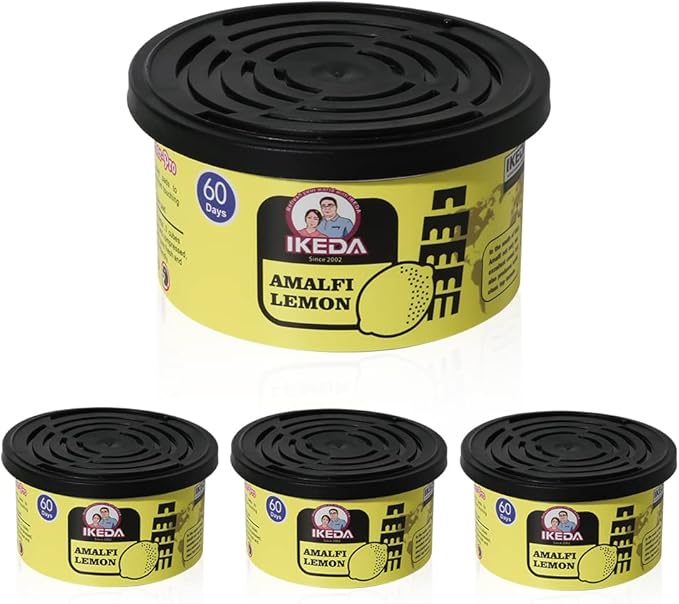 Car Air Freshener: Amalfi lemon Scent | Organic Cans | Odor Eliminator Essential | Long-Lasting | Strong Fragrance | For Home