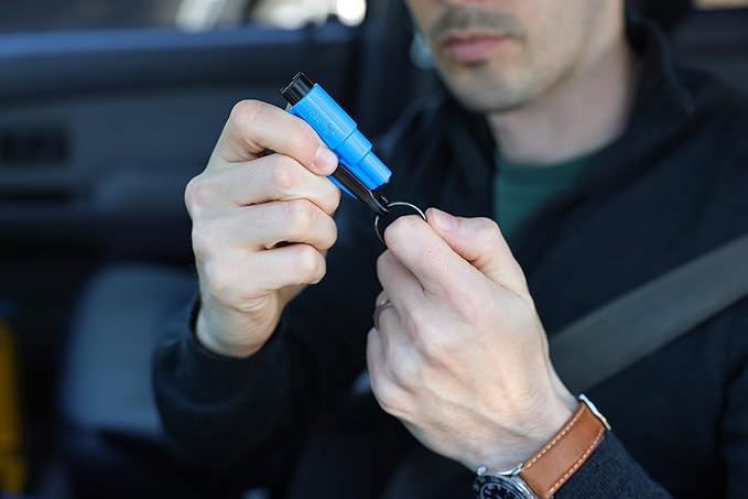resqme The Original Emergency Keychain Car Escape Tool, 2-in-1 Seatbelt Cutter and Window Breaker, Made in USA, Family Pack o