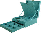Women Jewelry Box Lockable 3 Layers Large Jewelry Organizer Storage Case for Earrings Necklaces Rings Bracelets,Green Display
