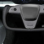 MEWANT Hand Stitched Tesla Model S Yoke Steering Wheel Cover Wrap for Tesla Model S 2021-2023 / Model X 2021-2023 Tesla Yoke Steering Wheel Accessories(3D Style)