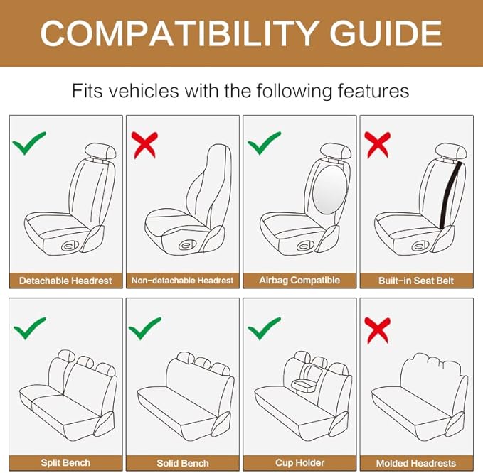 Pariitadin Baja Saddle Blanket Car Seat Covers Full Set with Seat Belt Pads, Washable Breathable Striped Woven Cloth Seat Cov