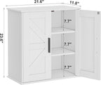 Homleke Bathroom Wall Cabinet, Over Toilet Storage Cabinet with Barn Doors and Adjustable Shelves, 3-Tier Medicine Cabinet Wa