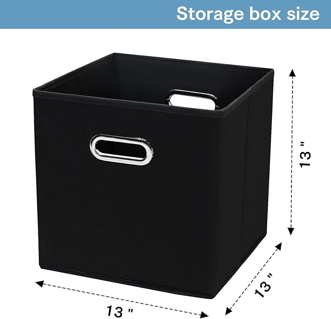 Fabric Cubby Storage Bins,13x13x13 Inches ,Cube Organizer Bin Foldable Storage Boxes with Dual Handles Fabric Organizer Box a