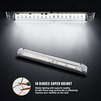 nifeida 8" Clear Lens 18LED Waterproof Utility Strip Light Bar Surface Mount for 12V Marine Boat RV Interior Light Slim Line Pickup Truck Trailer Under Hood Lights Side Marker Lamp [Pack of 4]