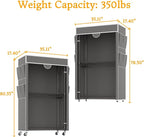 Homdox Garment Rack with Cover, Heavy Duty Clothing Rack for Hanging Clothes, Portable Closet Wardrobe, Double Rods Garment R