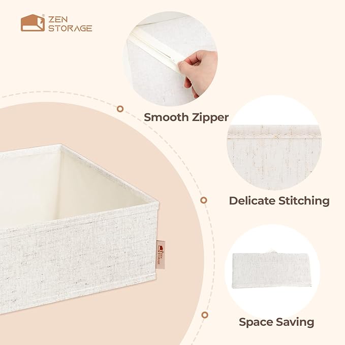 Cotton Linen Drawer Organizer for Baby Clothes, 12Pack Multi-Size Nursery Dresser Dividers for Clothes, Premium Foldable Stor