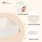 Cotton Linen Drawer Organizer for Baby Clothes, 12Pack Multi-Size Nursery Dresser Dividers for Clothes, Premium Foldable Stor