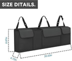 Car Trunk Organizer, Backseat Hanging Large Storage with Adjustable Straps,Waterproof PVC Collapsible Cargo Bag, Car Interior