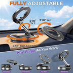360 Adjustable Vacuum Magnetic Phone Holder for Car Dashboard – Suction Cup Magnetic Car Phone Mount for iPhone 17 Pro Max, Universal Hands Free Magnetic Cell Phone Holder