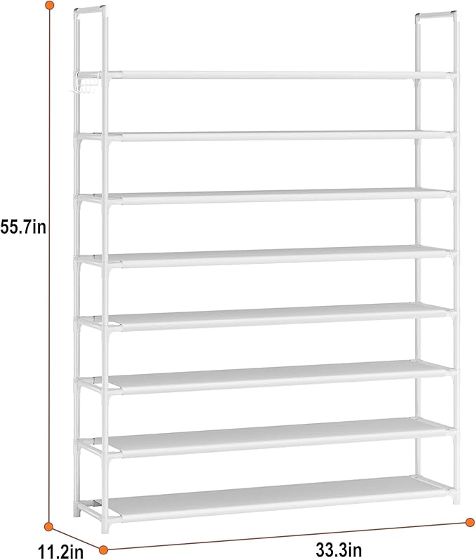 OYREL 8 Tier Shoe Rack Organizer Large Shoe Storage Rack for Closet Entryway Shoe Holder Space Saving Shoe Shelf Shoe Stand T