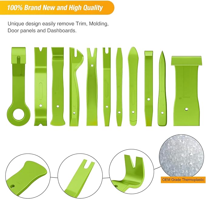 GOOACC 40Pcs Trim Removal Tool,Auto Terminal Removal Key Tool,Auto Clip Pliers Stereo Removal Tools,Car Upholstery Repair Rem