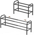Gonfoam 2-Tier Expandable Shoe Rack,Adjustable Shoe Shelf Storage Organizer Heavy Duty Metal Free Standing Shoe Rack for Entr