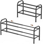 Gonfoam 2-Tier Expandable Shoe Rack,Adjustable Shoe Shelf Storage Organizer Heavy Duty Metal Free Standing Shoe Rack for Entr