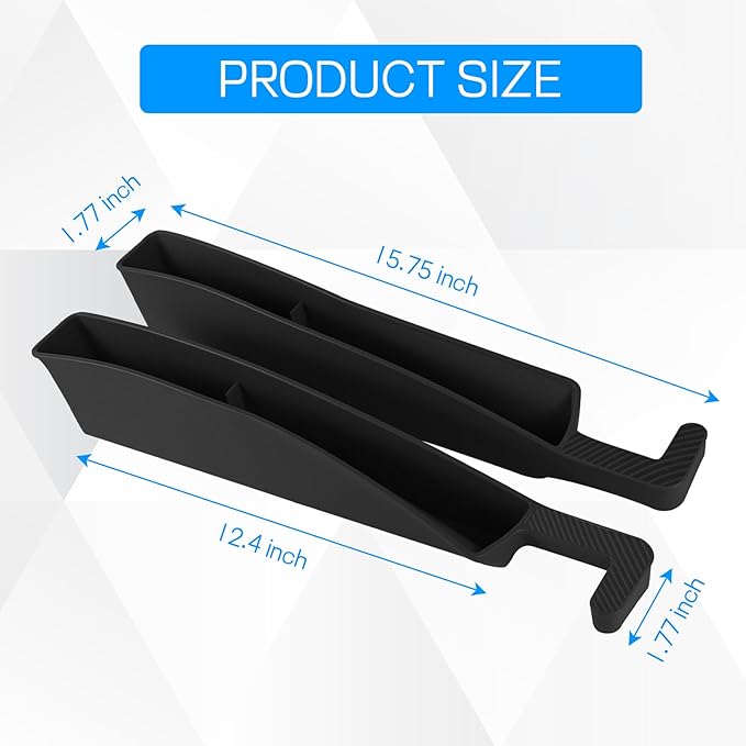 2PCS Car Seat Gap Filler Organizer, Car Seat Organizer, Multifunctional Seat Gap Storage Box for Phone Key, Fill The Gap & Stop Things from Dropping, Universal for Most Vehicles (Black)
