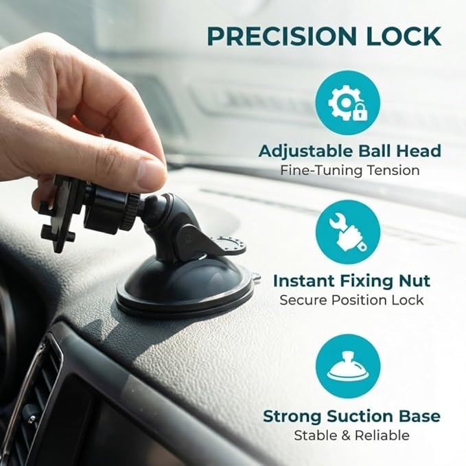 Universal Car Dash Cam Mount - Vacuum Suction Cup Holder with 4 Interchangeable Heads for GPS Navigation and Dashboard Recorder(Four Claws Heads)