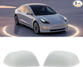 Compatible with Tesla Model 3 Side Mirror Cover Replacement 2017 2018 2019 2020 2021 2022 2023 2024, Left & Right Side Rearview Mirror Cover Cap for Model 3 Accessories(White) 2pcs