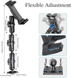 OHLPRO Tablet Mount for Truck - Heavy Duty Drill Base Tablet Holder for Car Dashboard, iPad Holder for All 5"-13" iPad Pro Samsung Galaxy Kindle fire Tablets and Car Wall etc. - 12-inch Arm