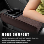 Car Center Console Armrest Pillow, Waterproof Car Armrest Cover Cushion with Cup and Phone Holder, Memory Foam Arm Rest Box Protector for Most Vehicles, Car Accessories (Coffee)