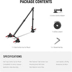 NEEWER Triple Suction Cup Car Mount Kit, Carbon Fiber Camera Mount with Action Camera Adapter, NATO Rail & 24"/60cm Extension Pole Compatible with GoPro Insta360, 2.2lb/1kg Max Load, CA136