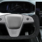 MEWANT Hand Stitched Tesla Model S Yoke Steering Wheel Cover Wrap for Tesla Model S 2021-2023 / Model X 2021-2023 Tesla Yoke Steering Wheel Accessories