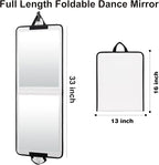 LPHUMEX White Portable Full Length Mirror for Dance Bag, 33x13 Inch Portable Folding Body Mirror for Wedding Golf Swing Worko
